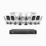 H800 - 4K 16 Channel PoE Security CCTV System with 6 Bullet & 10 Dome (IK10) Cameras, Vandal-Resistant, Human & Vehicle Detection, Colour & IR Night Vision, Built-in Mic, RTSP Supported