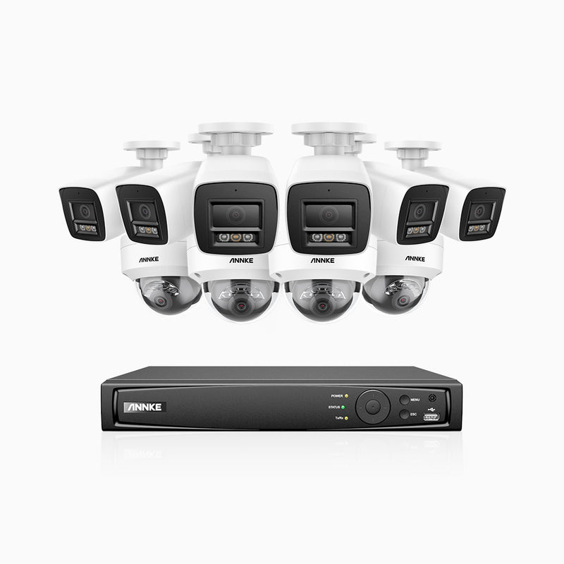 H800 - 4K 16 Channel PoE Security CCTV System with 6 Bullet & 4 Dome (IK10) Cameras, Vandal-Resistant, Human & Vehicle Detection, Built-in Mic, Colour & IR Night Vision, RTSP Supported