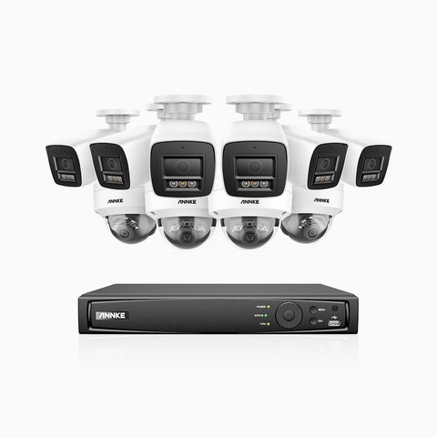 H800 - 4K 16 Channel PoE Security CCTV System with 6 Bullet & 4 Dome (IK10) Cameras, Vandal-Resistant, Human & Vehicle Detection, Built-in Mic, Colour & IR Night Vision, RTSP Supported
