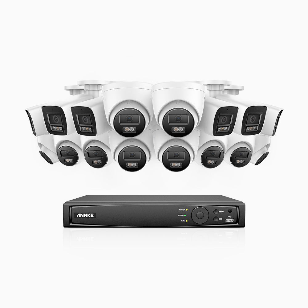 H800 - 4K 16 Channel PoE Security CCTV System with 6 Bullet & 10 Turret Cameras, Human & Vehicle Detection, Colour & IR Night Vision, Built-in Mic, RTSP Supported