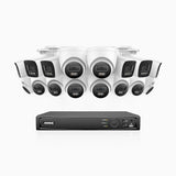 H800 - 4K 16 Channel PoE Security CCTV System with 6 Bullet & 10 Turret Cameras, Human & Vehicle Detection, Colour & IR Night Vision, Built-in Mic, RTSP Supported