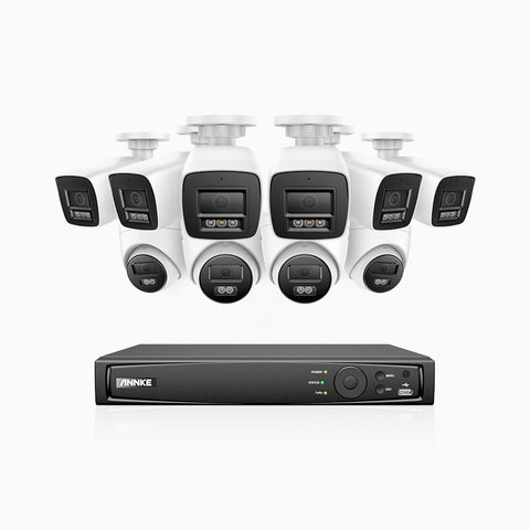 H800 - 4K 16 Channel PoE Security CCTV System with 6 Bullet & 4 Turret Cameras, Human & Vehicle Detection, Built-in Mic, Colour & IR Night Vision, RTSP Supported