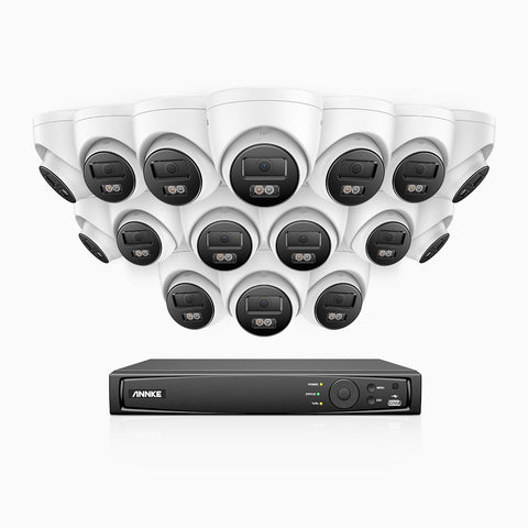 H800 - 4K 16 Channel 16 Cameras PoE Security CCTV System, Human & Vehicle Detection, Colour & IR Night Vision, Built-in Microphone, RTSP Supported