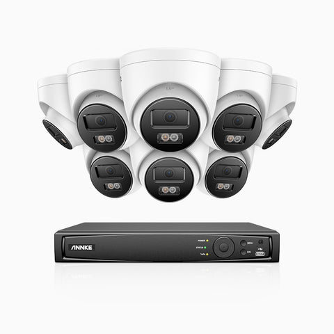 H800 - 4K 16 Channel 8 Cameras PoE Security CCTV System, Human & Vehicle Detection, Colour & IR Night Vision, Built-in Micphone, RTSP Supported