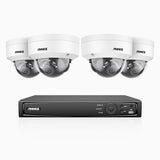 H1200 - 4K 12MP 8 Channel 4 Cameras PoE Security System, Colour & IR Night Vision, Human & Vehicle Detection, H.265+, Built-in Microphone, Max. 512 GB Local Storage, IP67