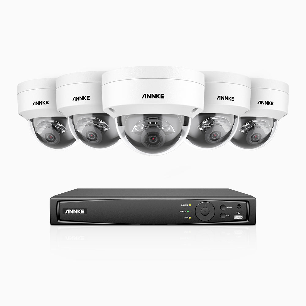 H800 - 4K 8 Channel 5 Cameras PoE Security CCTV System, Human & Vehicle Detection, Colour & IR Night Vision, Built-in Micphone, RTSP Supported