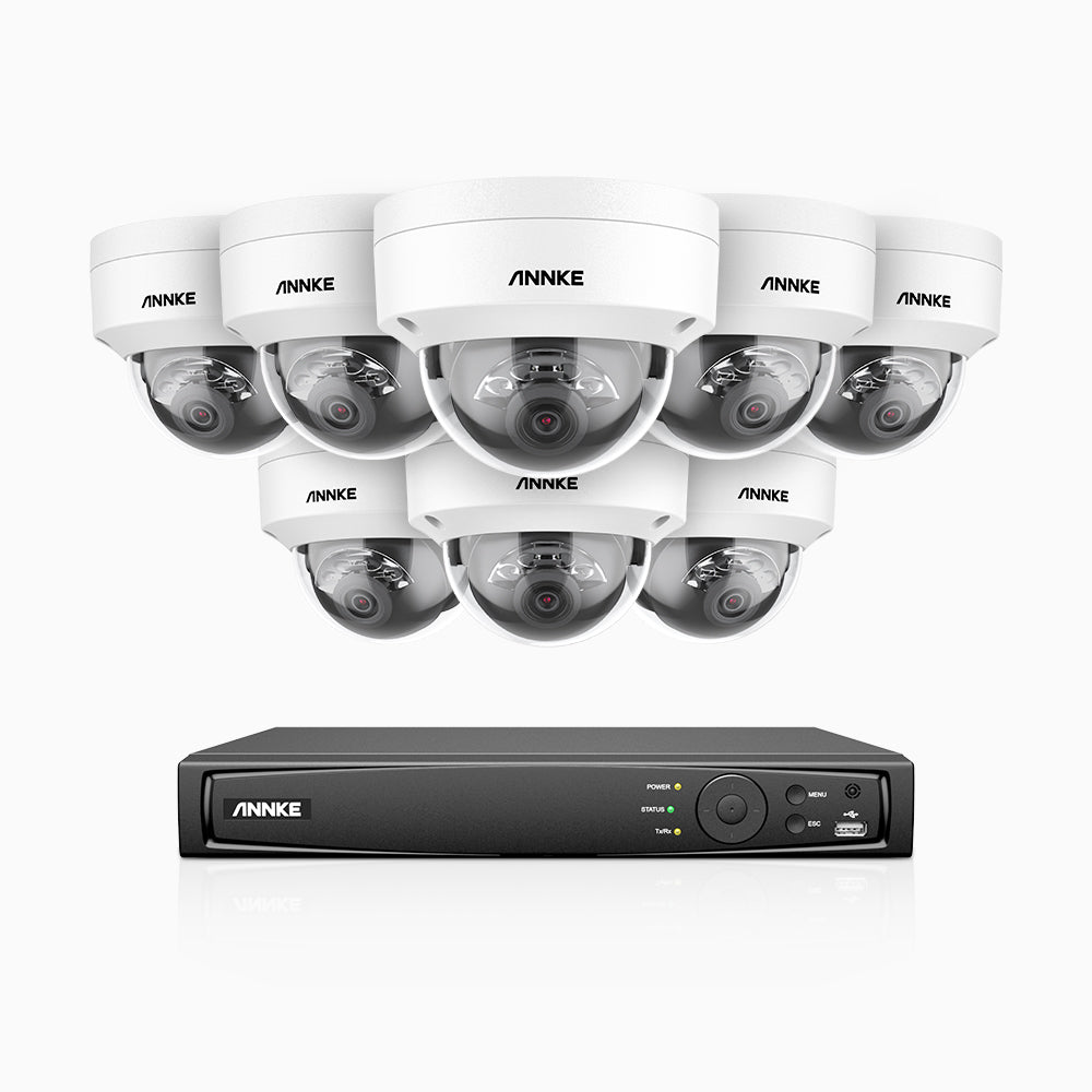 H1200 - 4K 12MP 8 Channel 8 Cameras PoE Security System, Colour & IR Night Vision, Human & Vehicle Detection, H.265+, Built-in Microphone, Max. 512 GB Local Storage, IP67