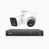 H800 - 4K 8 Channel PoE Security CCTV System with 1 Bullet & 1 Turret Cameras, Human & Vehicle Detection, Colour & IR Night Vision, Built-in Mic, RTSP Supported