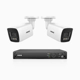 H800 - 4K 8 Channel 2 Cameras PoE Security CCTV System, Human & Vehicle Detection, Colour & IR Night Vision, Built-in Mic, RTSP Supported