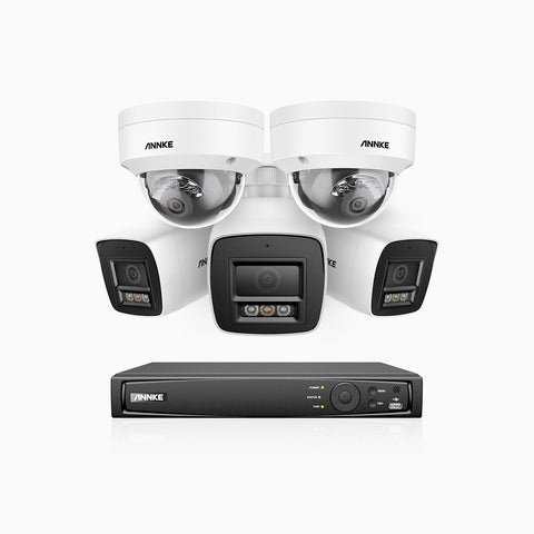 H800 - 4K 8 Channel PoE Security System with 3 Bullet & 2 Dome (IK10) Cameras, Vandal-Resistant, Human & Vehicle Detection, Colour & IR Night Vision, Built-in Mic, RTSP Supported