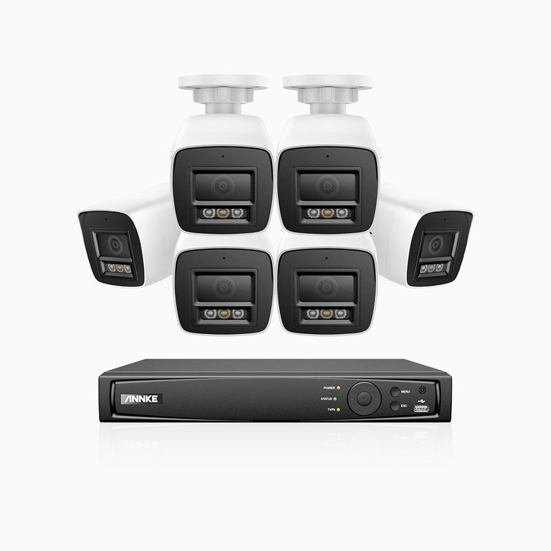 H1200 - 4K 12MP 8 Channel 6 Cameras PoE Security System, Colour & IR Night Vision, Human & Vehicle Detection, H.265+, Built-in Microphone, Max. 512 GB Local Storage, IP67