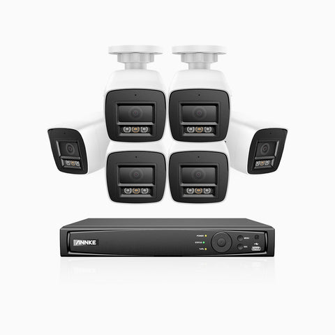 H1200 - 4K 12MP 8 Channel 6 Cameras PoE Security System, Colour & IR Night Vision, Human & Vehicle Detection, H.265+, Built-in Microphone, Max. 512 GB Local Storage, IP67