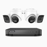 H800 - 4K 8 Channel PoE Security CCTV System with 2 Bullet & 2 Turret Cameras, Human & Vehicle Detection, Colour & IR Night Vision, Built-in Mic, RTSP Supported