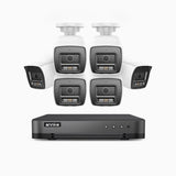 H800 - 4K 8 Channel 6 Cameras PoE Security CCTV System, Human & Vehicle Detection, Colour & IR Night Vision, Built-in Micphone, RTSP Supported