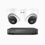H800 - 4K 8 Channel 2 Cameras PoE Security CCTV System, Human & Vehicle Detection, Colour & IR Night Vision, Built-in Mic, RTSP Supported