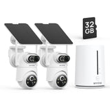 ANNKE 4MP Dual-Lens Solar Wireless CCTV Camera Systems with 4CH Home Hub | 2x Security Cameras, 9000mAh Battery & 4W Solar Panel, 360° Pan/Tilt, PIR Detection, Expanable Local Storage, No Monthly Fees