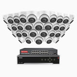 H500 - 5MP 32 Channel 32 Cameras PoE Security CCTV System, EXIR 2.0 Night Vision, Built-in Mic & SD Card Slot, Works with Alexa, 16-Port PoE Switch Included, IP67