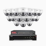 H500 - 5MP 32 Channel 16 Cameras PoE Security CCTV System, EXIR 2.0 Night Vision, Built-in Mic & SD Card Slot, Works with Alexa, 16-Port PoE Switch Included, IP67