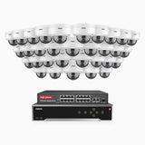 H500 - 5MP 32 Channel 32 Cameras PoE Security CCTV System, EXIR 2.0 Night Vision, Built-in Mic & SD Card Slot, Works with Alexa, 16-Port PoE Switch Included, IP67