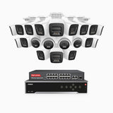 H800 - 4K 32 Channel PoE Security CCTV System with 16 Bullet & 4 Turret Cameras, Human & Vehicle Detection, Colour & IR Night Vision, Built-in Mic, RTSP Supported, 16-Port PoE Switch Included