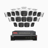 H800 - 4K 32 Channel 20 Cameras PoE Security CCTV System, Human & Vehicle Detection, Colour & IR Night Vision, Built-in Mic, RTSP Supported, 16-Port PoE Switch Included