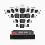 H800 - 4K 32 Channel 24 Cameras PoE Security CCTV System, Human & Vehicle Detection, Colour & IR Night Vision, Built-in Mic, RTSP Supported, 16-Port PoE Switch Included