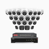 H800 - 4K 32 Channel PoE Security CCTV System with 4 Bullet & 20 Turret Cameras, Human & Vehicle Detection, Colour & IR Night Vision, Built-in Mic, RTSP Supported, 16-Port PoE Switch Included