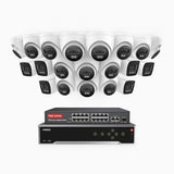 H800 - 4K 32 Channel PoE Security CCTV System with 6 Bullet & 14 Turret Cameras, Human & Vehicle Detection, Colour & IR Night Vision, Built-in Mic, RTSP Supported, 16-Port PoE Switch Included