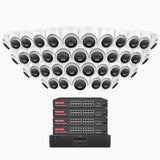 H800 - 4K 64 Channel 32 Cameras PoE Security System, Human & Vehicle Detection, Color & IR Night Vision, Built-in Mic, RTSP Supported, 16-Port PoE Switch Included