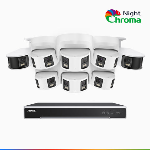 NightChroma<sup>TM</sup> NDK800 – 4K 16 Channel  PoE Security System  with 2 Bullet & 6 Turret Cameras,  f/1.0 Super Aperture, Acme Colour Night Vision,  Active Siren and Strobe, Human & Vehicle Detection,  2CH 4K Decoding Capability, Built-in Mic