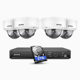 H1200 - 4K 12MP 8 Channel 4 Cameras PoE Security System w/ 2TB HDD, Colour & IR Night Vision, Human & Vehicle Detection, H.265+, Built-in Microphone, Max. 512 GB Local Storage, IP67