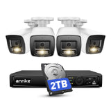 ANNKE 4K PoE Security Camera CCTV System, 8CH H.265+ NVR with AI Human/Vehicle Detection, 4X 8MP Outdoor Bullet IP Cams, Smart Colour Night Vision, IP67, Built-in Mic, 2TB HDD for 7/24