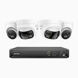 ANNKE 4K 8MP 8 Channel 4 Cameras PoE Security System, 2 X 180° Dual-Lens Cameras + 2 X 4K IP Cameras, Human & Vehicle Detection, Color Night Vision