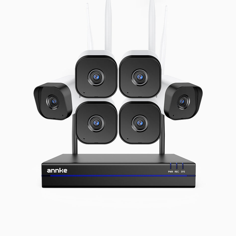 WS800 - 8MP Ultra HD 16 Channel 6 Cameras Wireless NVR Security System, 2.4/5.8G Dual-Band WiFi Pro, Human Motion Detection, Two-Way Audio, Night Vision, Works with Alexa