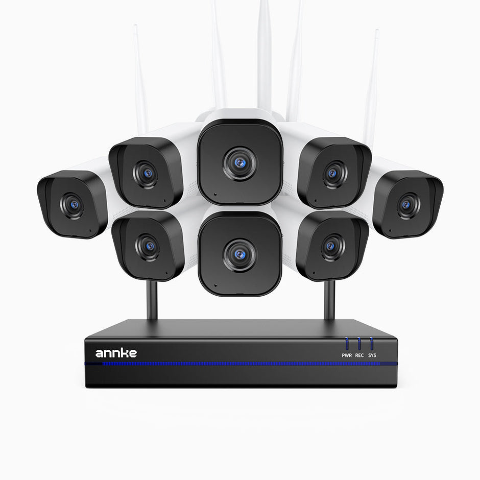 WS800 - 8MP Ultra HD 16 Channel 8 Cameras Wireless NVR Security System, 2.4/5.8G Dual-Band WiFi Pro, Human Motion Detection, Two-Way Audio, Night Vision, Works with Alexa