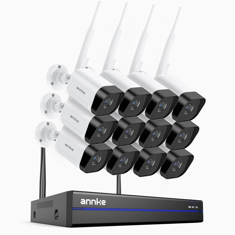 WS800 - 8MP Ultra HD 16 Channel 12 Cameras Wireless NVR Security System, 2.4/5.8G Dual-Band WiFi Pro, Human Motion Detection, Two-Way Audio, Night Vision, Works with Alexa