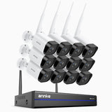 WS800 - 8MP Ultra HD 16 Channel 12 Cameras Wireless NVR Security System, 2.4/5.8G Dual-Band WiFi Pro, Human Motion Detection, Two-Way Audio, Night Vision, Works with Alexa