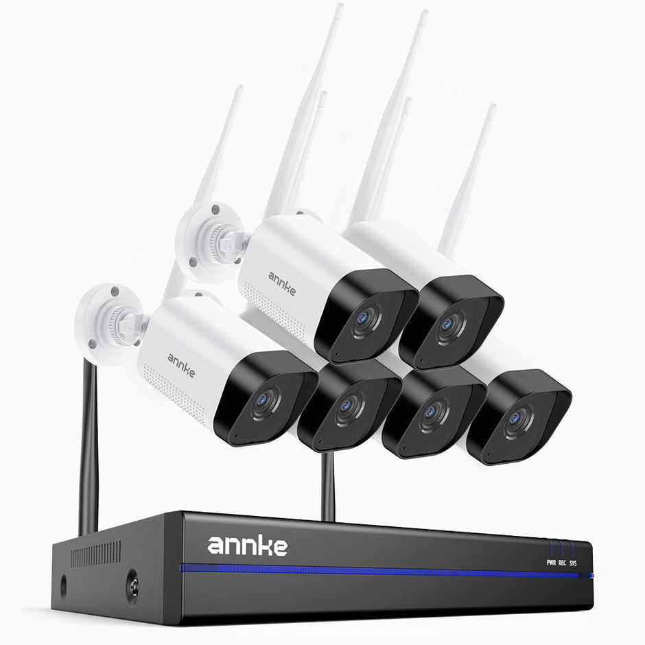 WS800 - 8MP Ultra HD 8 Channel 6 Cameras Wireless NVR Security System, 2.4/5.8G Dual-Band WiFi Pro, Human Motion Detection, Two-Way Audio, Night Vision, Works with Alexa
