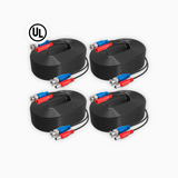 Fire Rated 100% UL-Certified 30 m/100 ft All-in-One BNC Video Power Cables