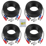 ANNKE 4 Pack 30M/100ft All-in-One BNC Video Power Cables, Extension Surveillance Camera Cables for CCTV Security DVR System Installation, 8 x BNC Connectors and 100pcs Cable Clips Included