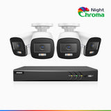 NightChroma<sup>TM</sup>  NAK500 - Updated Version, 3K 8 Channel 4 Cameras TVI Security System, Acme Colour Night Vision, 2960 × 1665 Resolution, f/1.0 Aperture (0.001 Lux), Built-in Microphone, IP67