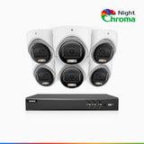 NightChroma<sup>TM</sup>  NAK500 - Updated Version, 3K 8 Channel 6 Cameras TVI Security System, Acme Colour Night Vision, 2960 × 1665 Resolution, f/1.0 Aperture (0.001 Lux), Built-in Microphone, IP67