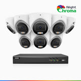 NightChroma<sup>TM</sup>  NAK500 - Updated Version, 3K 8 Channel 8 Cameras TVI Security System, Acme Colour Night Vision, 2960 × 1665 Resolution, f/1.0 Aperture (0.001 Lux), Built-in Microphone, IP67