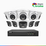 NightChroma<sup>TM</sup> NAK200 - 1080P 16 Channel Wired CCTV System with 5 Bullet & 5 Turret Cameras, Acme Colour Night Vision, f/1.0 Super Aperture, 0.001 Lux, 121° FoV, Active Alignment