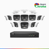 NightChroma<sup>TM</sup> NAK200 - 1080P 16 Channel 12 Cameras Wired CCTV System, Acme Colour Night Vision, f/1.0 Super Aperture, 0.001 Lux, 121° FoV, Active Alignment