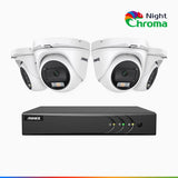 NightChroma<sup>TM</sup> NAK200 - 1080P 8 Channel 4 Cameras Wired CCTV System, Acme Colour Night Vision, f/1.0 Super Aperture, 0.001 Lux, 121° FoV, Active Alignment