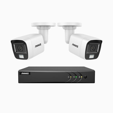 ADLK500 - 3K 8 Channel 2 Dual Light Cameras Wired Security System, Colour & IR Night Vision, 3072*1728 Resolution, f/1.2 Super Aperture, 4-in-1 Output Signal, Built-in Microphone, IP67