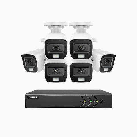 ADLK500 - 3K 8 Channel 6 Dual Light Cameras Wired Security System, Colour & IR Night Vision, 3072*1728 Resolution, f/1.2 Super Aperture, 4-in-1 Output Signal, Built-in Microphone, IP67