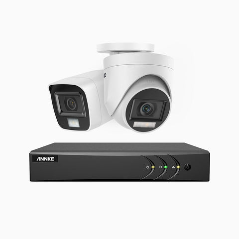ADLK500 - 3K 8 Channel Wired Security System with 1 Bullet & 1 Turret Cameras, Colour & IR Night Vision, 3072*1728 Resolution, f/1.2 Super Aperture, 4-in-1 Output Signal, Built-in Microphone, IP67