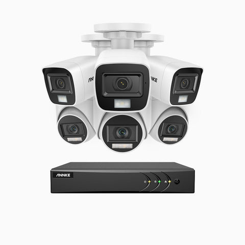 ADLK500 - 3K 8 Channel Wired Security System with 3 Bullet & 3 Turret Cameras, Colour & IR Night Vision, 3072*1728 Resolution, f/1.2 Super Aperture, 4-in-1 Output Signal, Built-in Microphone, IP67